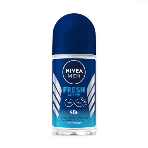 Nivea Men Deodorant Roll On, Fresh Active, 48h Long Lasting Freshness