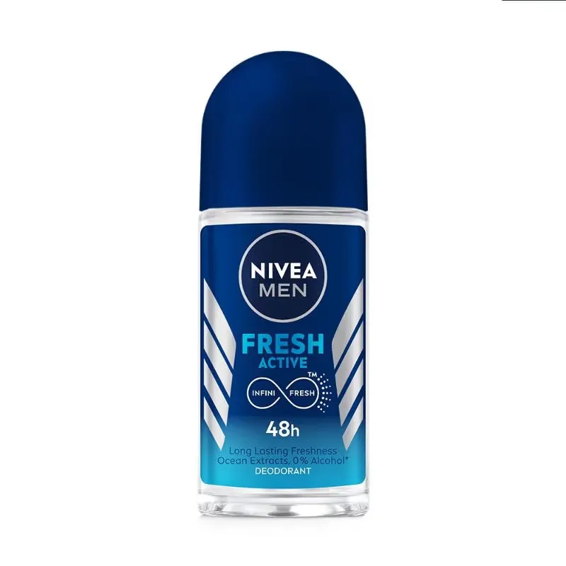 Nivea Men Deodorant Roll On, Fresh Active, 48h Long Lasting Freshness