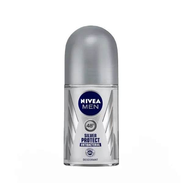 Nivea Men Deodorant Roll On, Silver Protect, Antibacterial Odour Protection For 48h Freshness