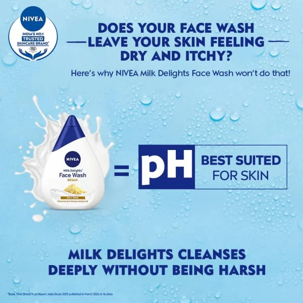 Nivea Milk Delights Face Wash Fine Gramflour For Oily Skin2