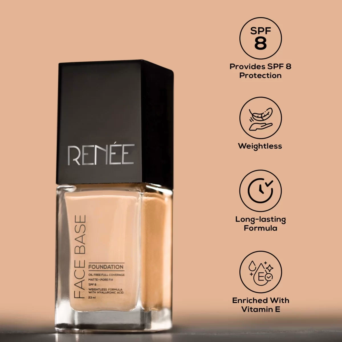 Renee Face Base Liquid Foundation, 23ml Mocha B