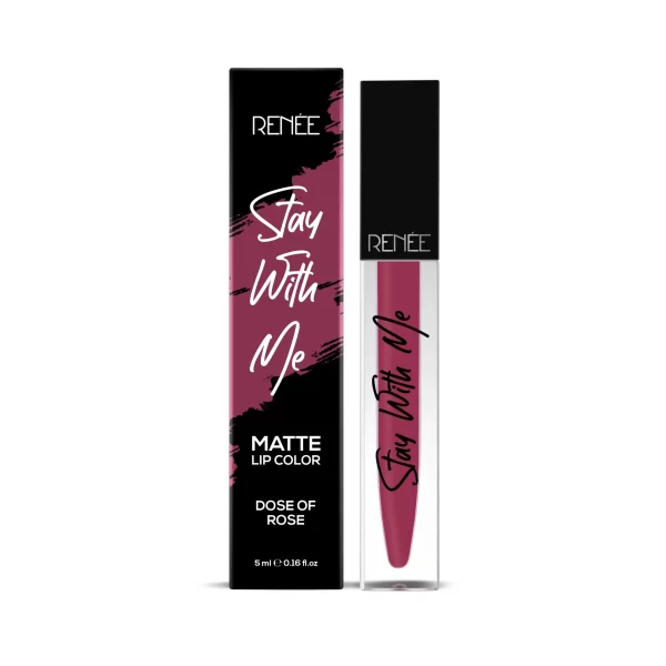 Renee Stay With Me Non Transfer Matte Liquid Lip Color 5ml Dose Of Rose D