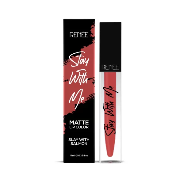 Renee Stay With Me Non Transfer Matte Liquid Lip Color 5ml Slay With Salmon D