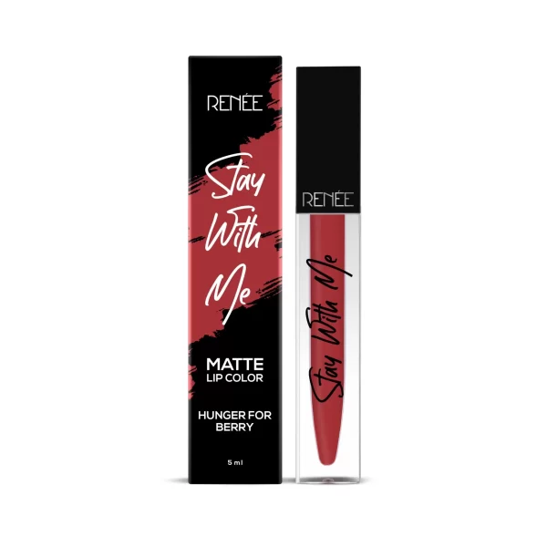 Renee Stay With Me Non Transfer Matte Liquid Lip Color 5mlhunger For Berry D