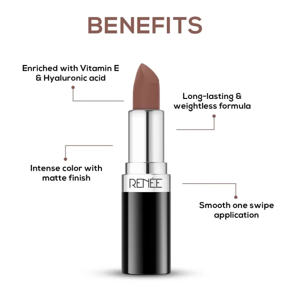 Renee Stunner Matte Lipstick, 4gm Queen Bee B