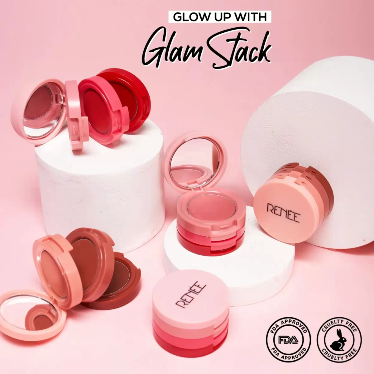 Renee Cosmetics Glam Stack 3 In 1 Lip & Cheek Tint Nude 6