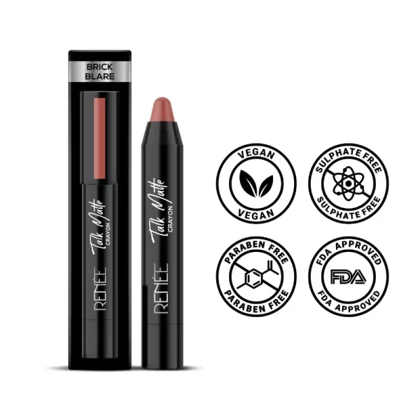 Renee Cosmetics Talk Matte Crayon Brick Blare 2