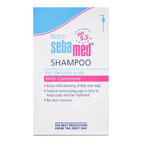 Sebamed Baby Shampoo, Ph 5.5, Camomile, Natural Moisturisers, No Tears Formula, For Delicate Scalp2