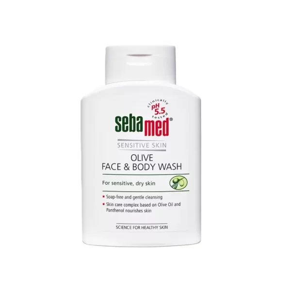 Sebamed Olive Face & Body Wash, Ph 5.5, Soap Free, Sensitive Dry Skin, With Olive Oil & Panthenol5