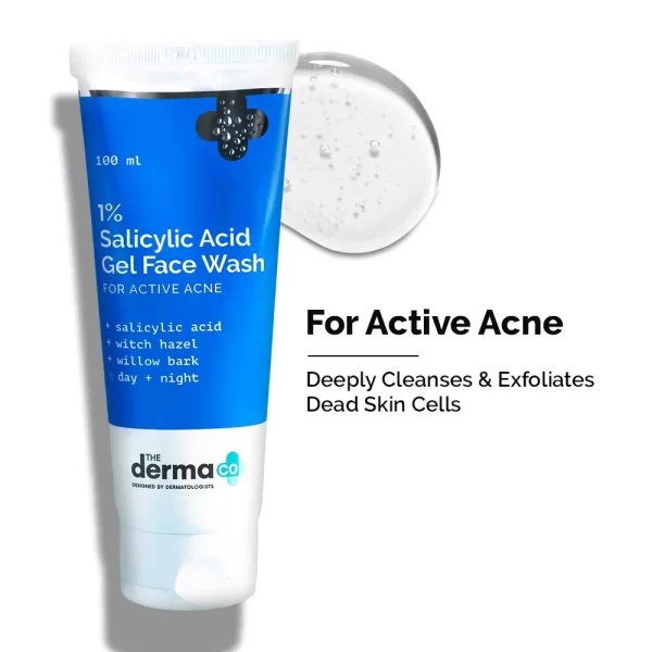 The Derma Co. 1% Salicylic Acid Face Wash For Active Acne With Salicylic Acid & Witch Hazel1