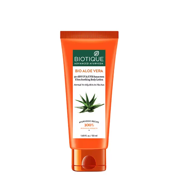 Biotique Bio Aloe Vera 30+ Spf Sunscreen Ultra Soothing Body Lotion1