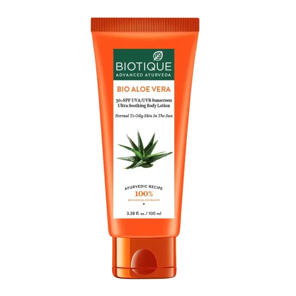 Biotique Bio Aloe Vera 30+ Spf Sunscreen Ultra Soothing Body Lotion1