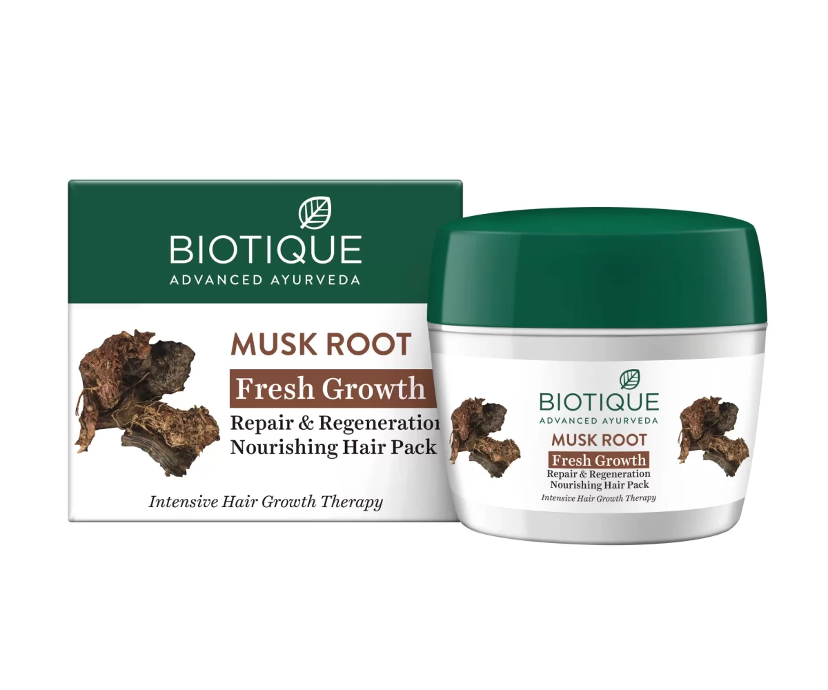 Biotique Bio Musk Root Fresh Growth Nourishing Treatment Pack1