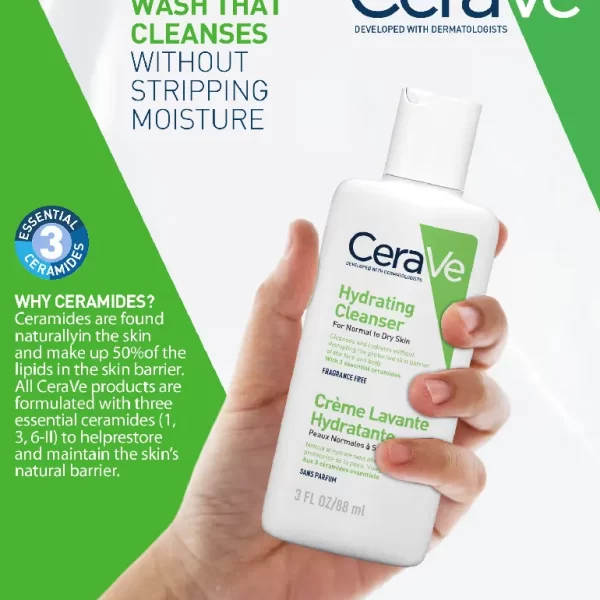 Cerave Hydrating Facial Cleanser Non Foaming Face Wash With Hyaluronic Acid, Ceramides & Glycerin1