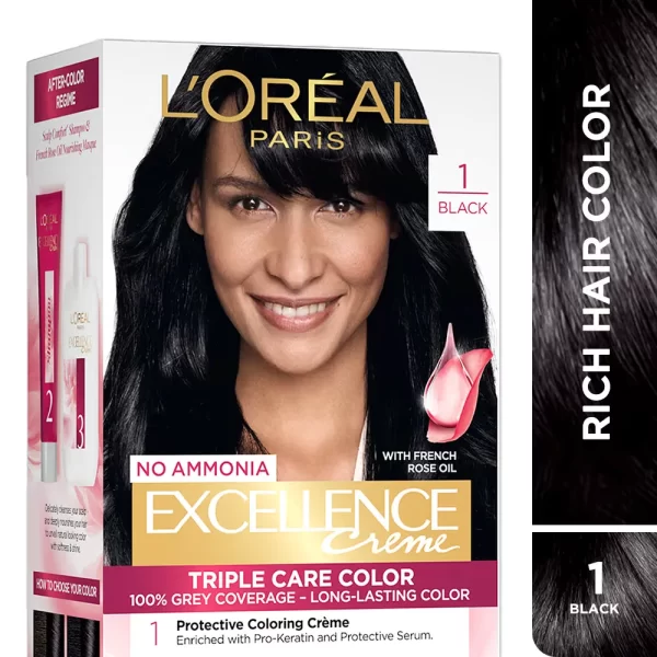 L'oreal Paris Excellence Creme Triple Care Hair Color 1 Black