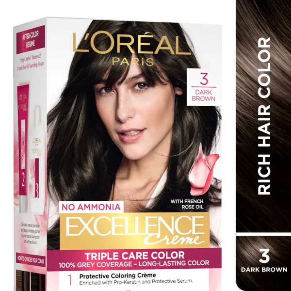 L'oreal Paris Excellence Creme Triple Care Hair Color 3 Dark Brown1