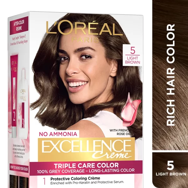 L'oreal Paris Excellence Creme Triple Care Hair Color 5 Light Brown