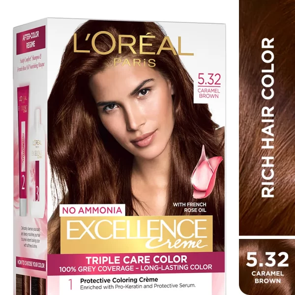 L'oreal Paris Excellence Creme Triple Care Hair Color 5.32 Caramel Brown