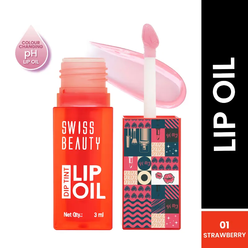 Swiss Beauty Dip Tint Color Changing Ph Lip Oil 1 Strawberry1