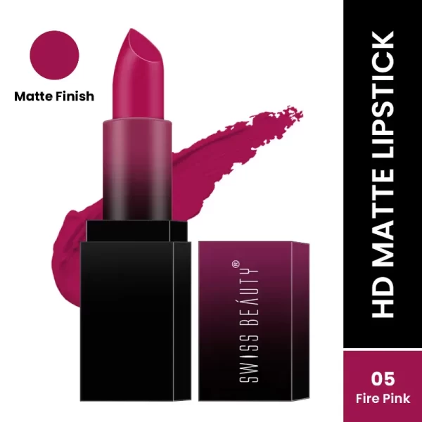 Swiss Beauty Hd Matte Lipstick 05 Fire Pink