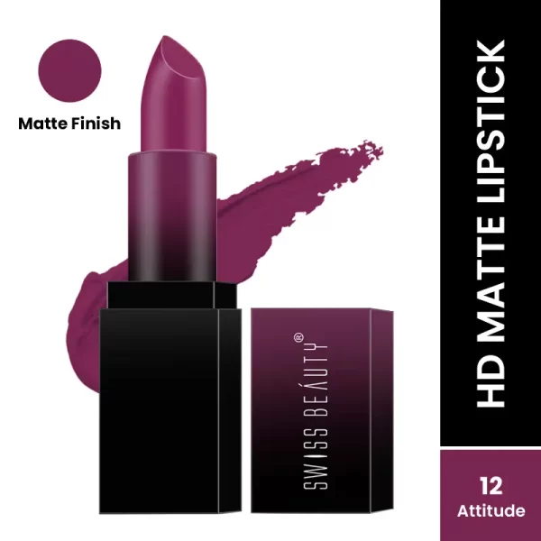 Swiss Beauty Hd Matte Lipstick 12 Attitude