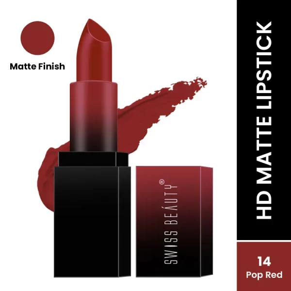 Swiss Beauty Hd Matte Lipstick 14 Pop Red