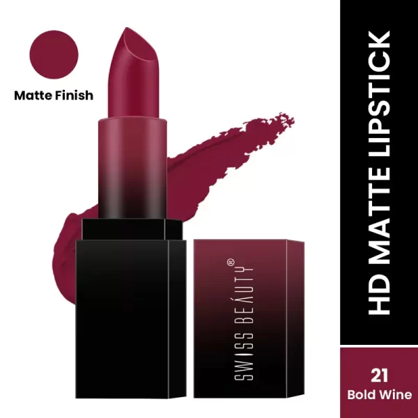 Swiss Beauty Hd Matte Lipstick 21 Bold Wine