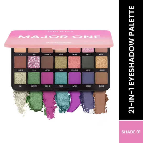 Swiss Beauty Major One 21 In 1 Eyeshadow Palette With Highly Blendable Metallics & Shimmers Shades1