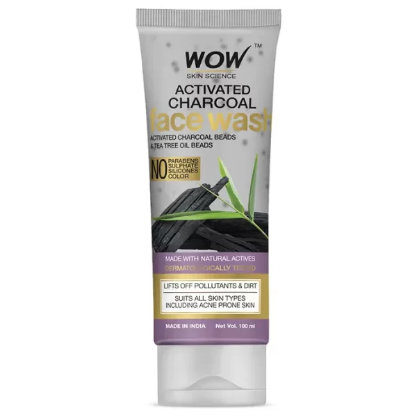 Wow Skin Science Activated Charcoal Face Wash Tube