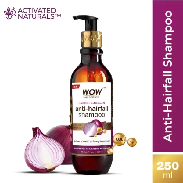 Wow Skin Science Onion & Collagen Anti Hairfall Shampoo Strenghtens Roots & Prevents Hair Breakage3