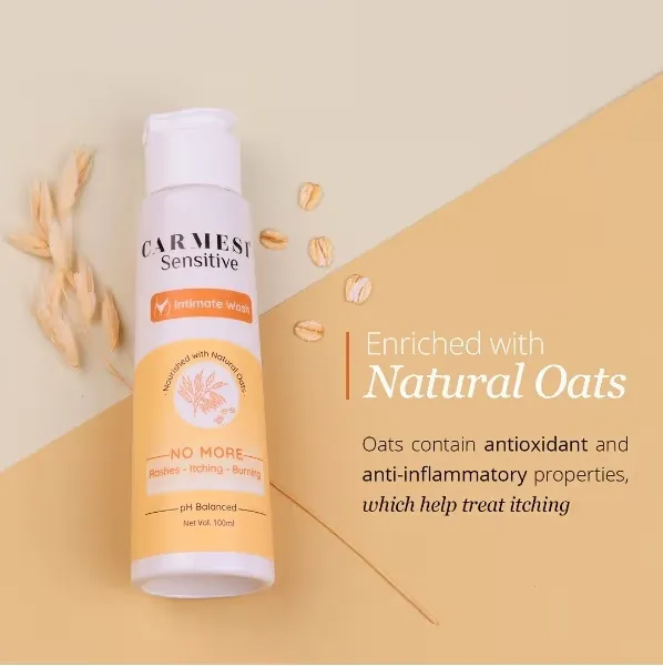 Carmesi Sensitive Intimate Wash, Designed Specially To Prevent Rashes, Enriched With Natural Oats2