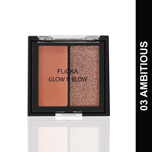 Flicka Glow N Blow Blusher And Highlighter 03 Ambitious