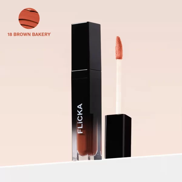 Flicka Set And Attack Liquid Matte Lipstick 18 Brown Bakery