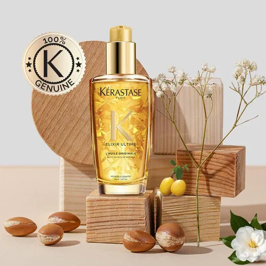 Kerastase Elixir Ultime Lhuile Original Hair Oil, 96 Hr Frizz Control, Heat Protection Formula (100ml)