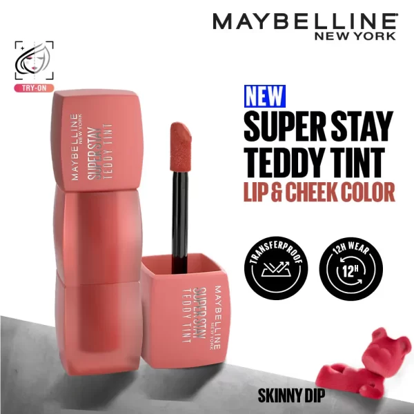 Maybelline New York Superstay Teddy Tint Lip And Cheek Color Skinny Dip