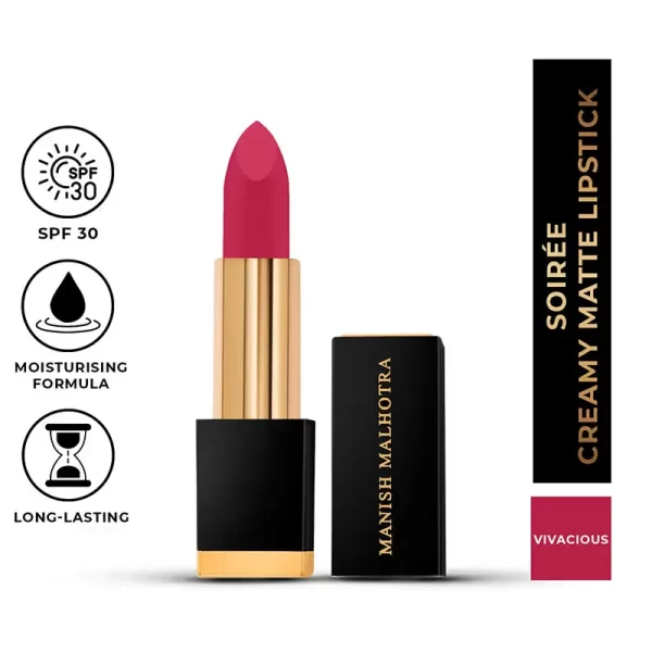 Myglamm Manish Malhotra Soiree Creamy Matte Lipstick 06 Vivacious