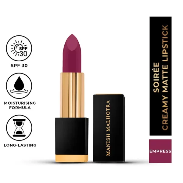 Myglamm Manish Malhotra Soiree Creamy Matte Lipstick 08 Empress4