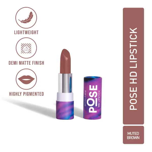 Myglamm Pose Hd Lipstick Muted Brown