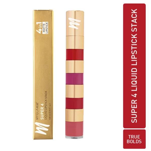 Myglamm Super 4 Liquid Lipstick Stack True Bolds