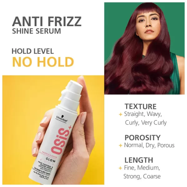 Schwarzkopf Professional Osis+ Glow Anti Frizz Shine Hair Serum2