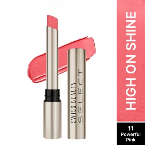 Swiss Beauty Select High On Shine Lipstick 11 Powerful Pink