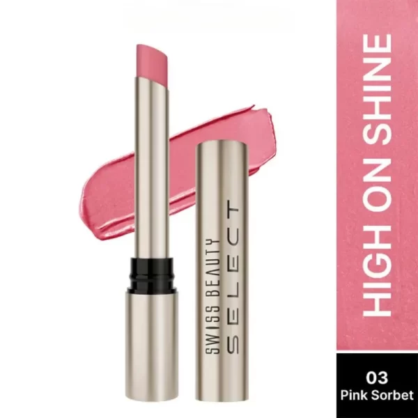 Swiss Beauty Select High On Shine Lipstick 3 Pink Sorbet