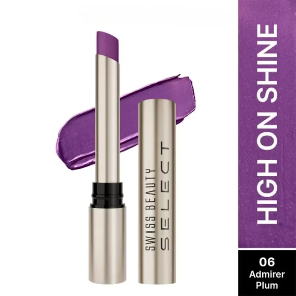 Swiss Beauty Select High On Shine Lipstick 6 Admirer Plum