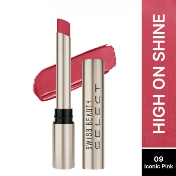 Swiss Beauty Select High On Shine Lipstick 9 Iconic Pink