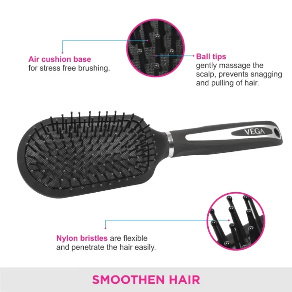 Vega Cushioned Brush Black Rubber Coating2