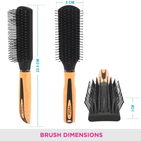 Vega Flat Hair Brush (india's No. 1 Hair Brush Brand) For Men & Women (e2 Fb)1