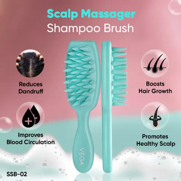 Vega Hair Scalp Manual Massager Shampoo Brush For Hair Ssb 022