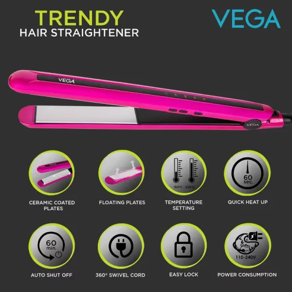 Vega Trendy Flat Vhsh 16 Hair Straightener2