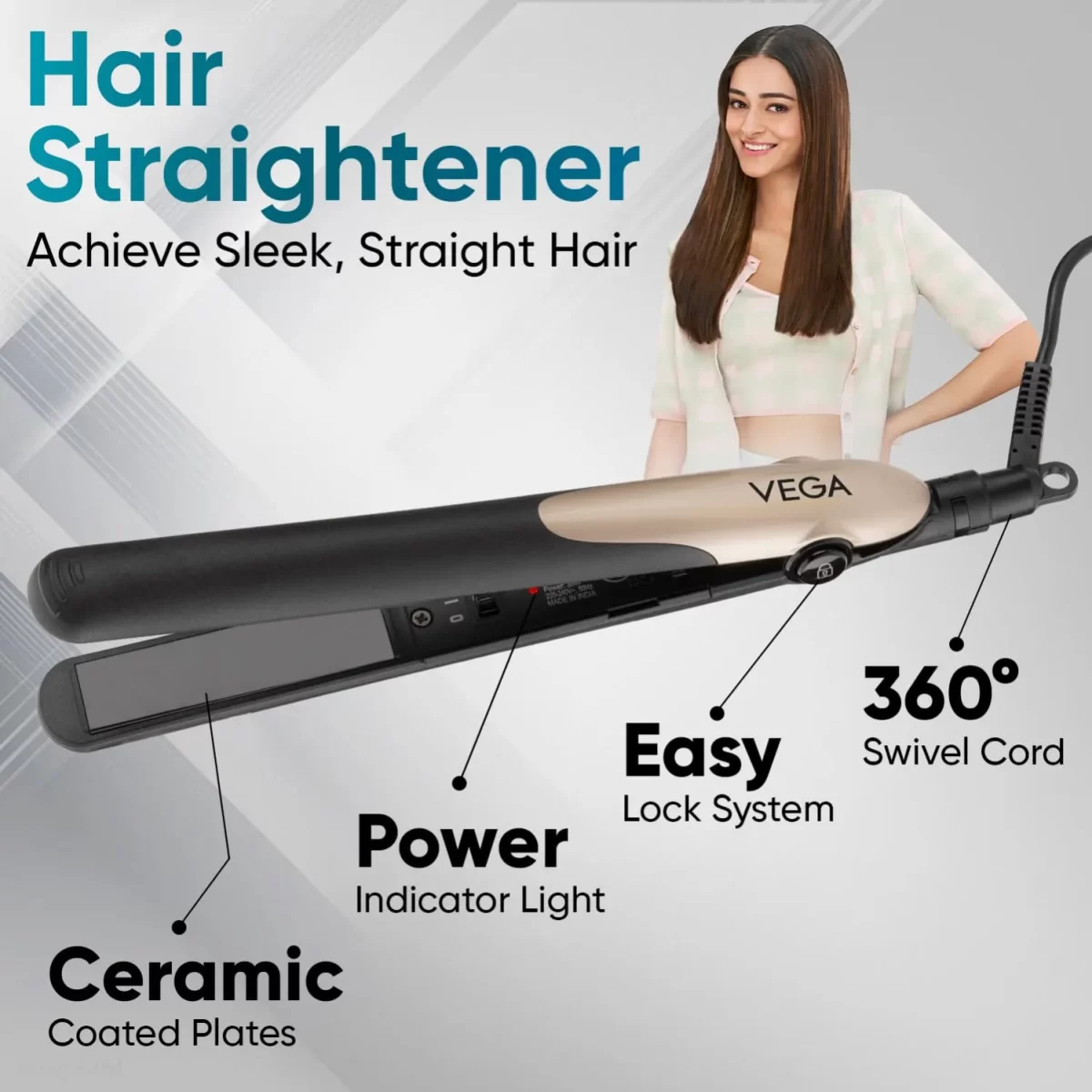 Vega Miss Versatile Styling Set Straightener, Curler & Dryer Gift Combo For Women, 1000w Hair Dryer With 2 Headspeed Setting, Hair Straightener & Curler Comes With Ceramic Coated, (vhss 03)5