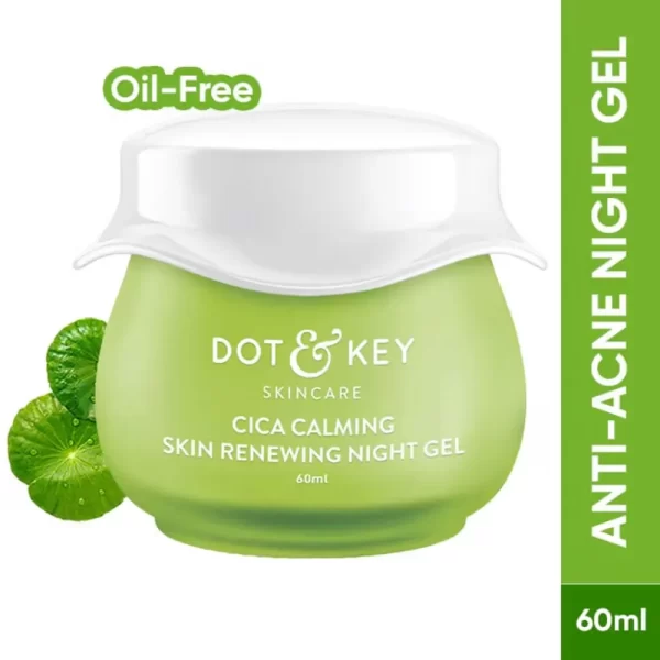 Dot & Key Cica & Niacinamide Calming Renewing Night Gel Cream For Oily, Acne Prone Skin